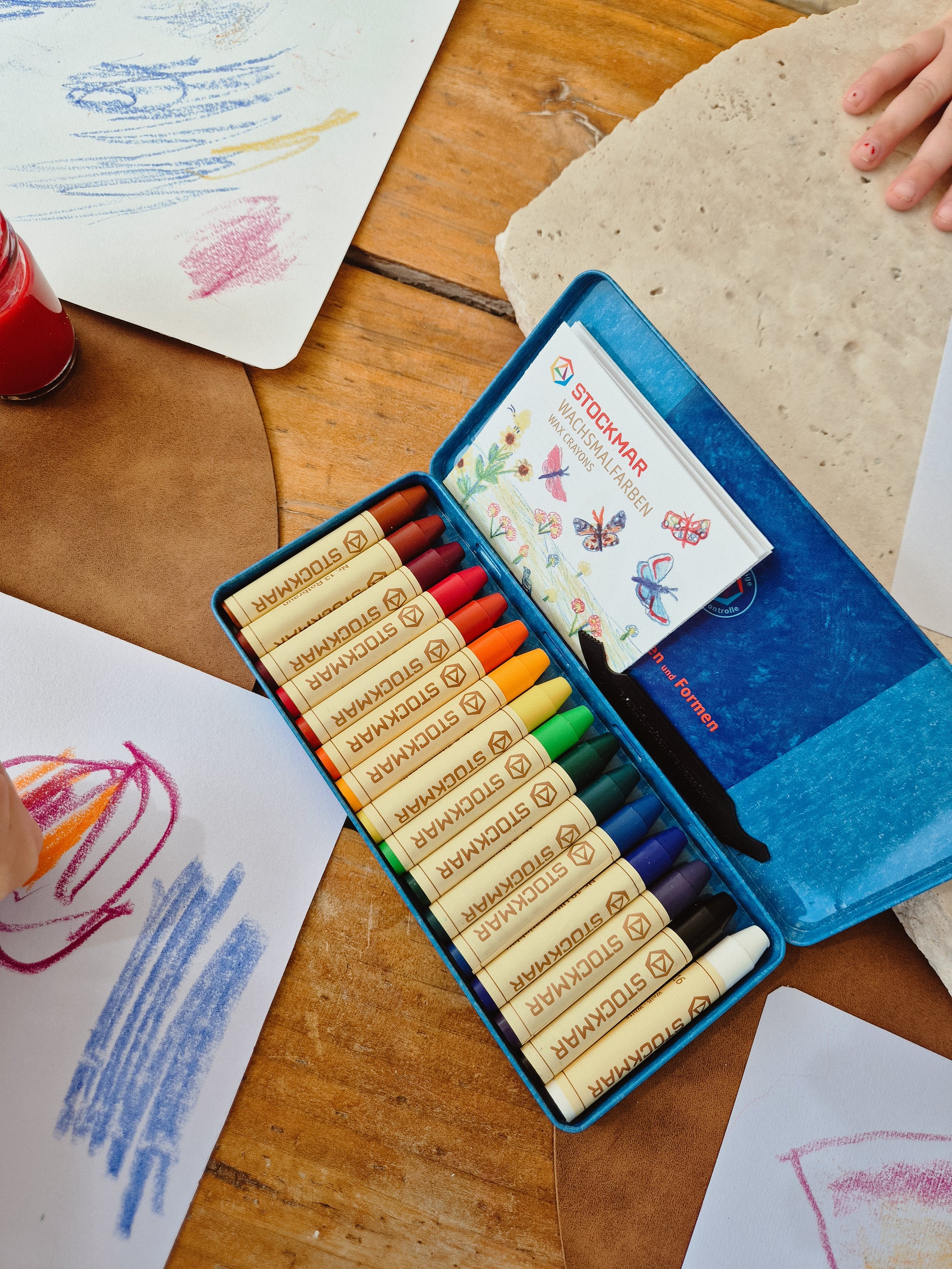 STOCKMAR Tin of 16 Wax Stick Crayons