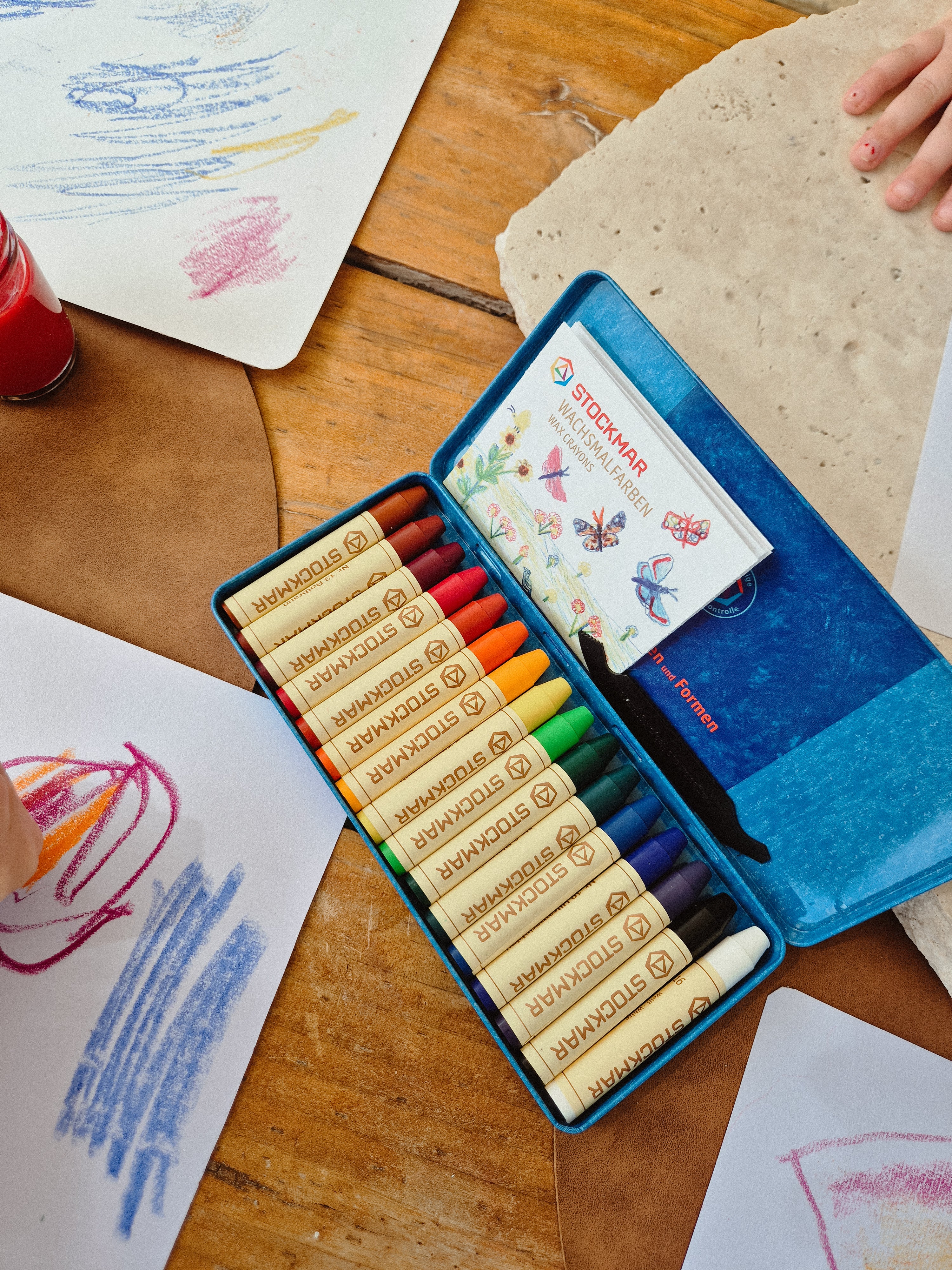 STOCKMAR Tin of 16 Wax Stick Crayons