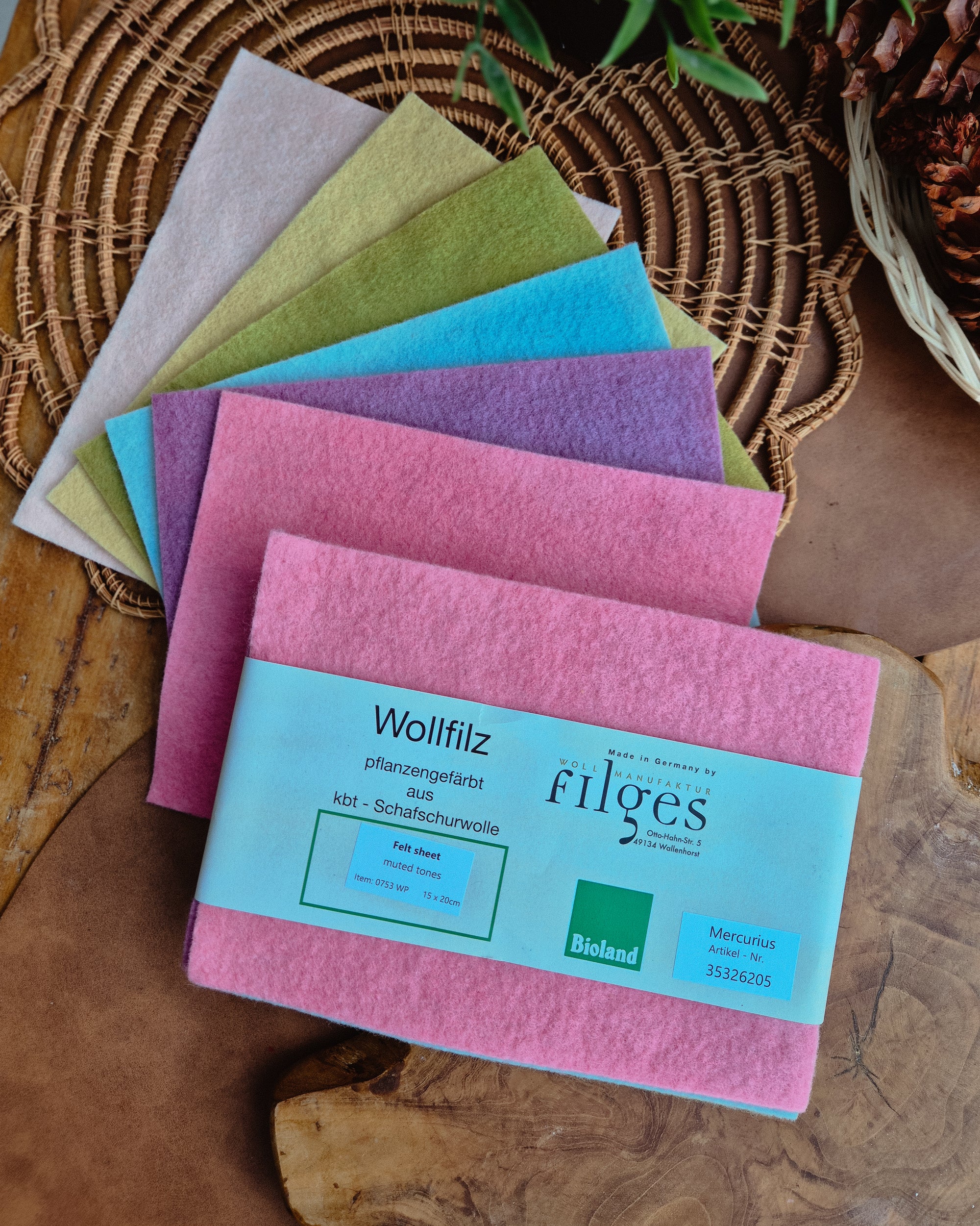 Filges Organic Plant Dyed Wool Felt - Pastel