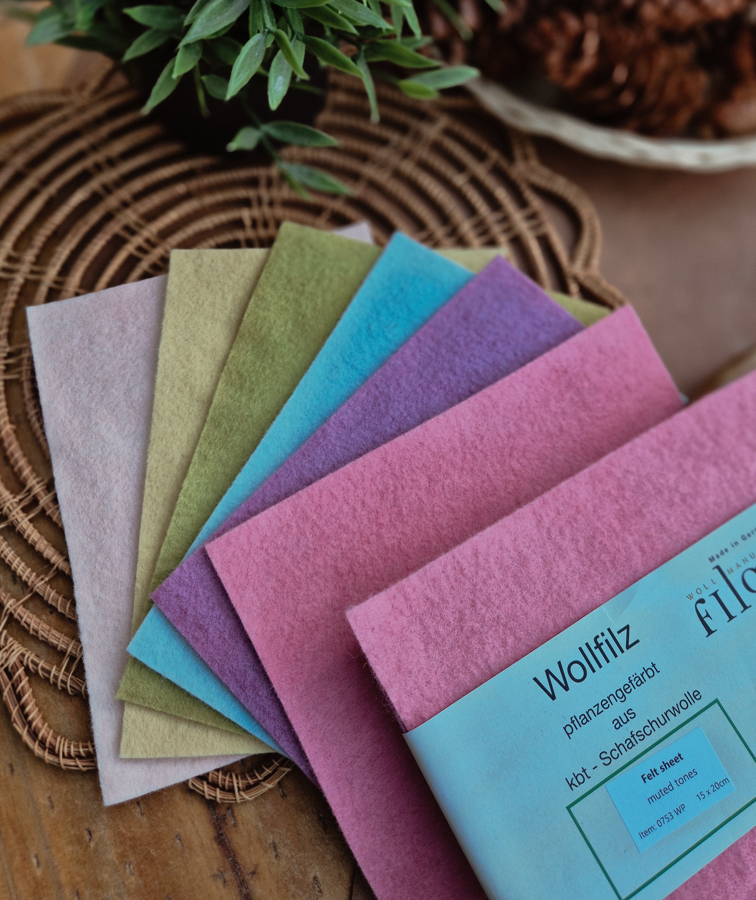 Filges Organic Plant Dyed Wool Felt - Pastel