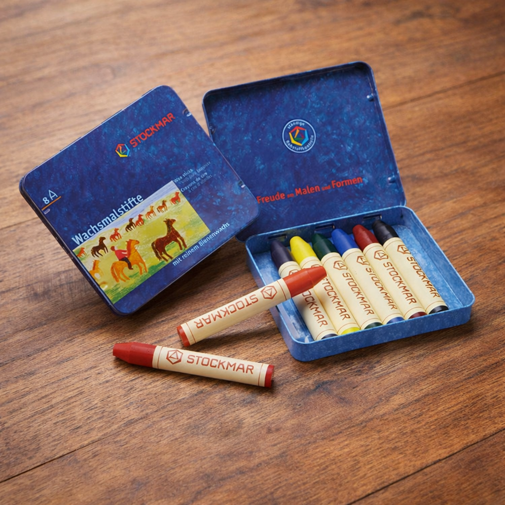 STOCKMAR 8 Wax Stick Crayons in Tin