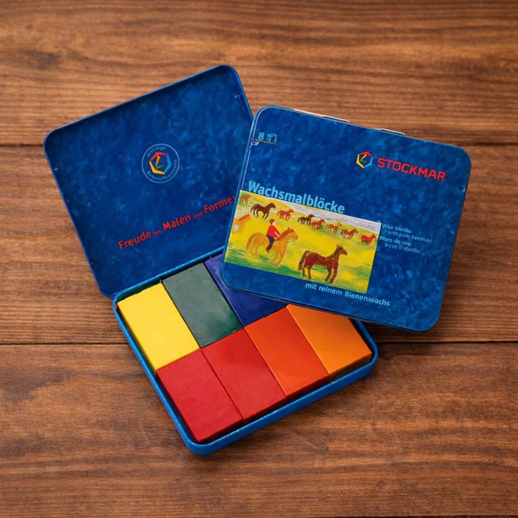 STOCKMAR Tin of 8 Wax Block Crayons