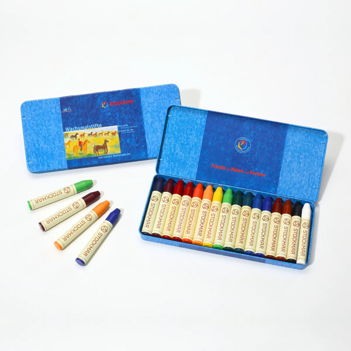 STOCKMAR Tin of 16 Wax Stick Crayons